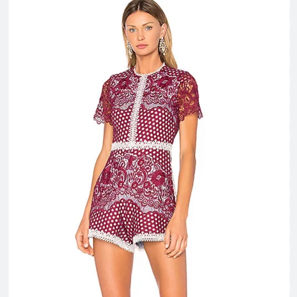 Alexis Rowen Purple Lace Romper Size Medium